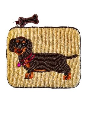 Dachshund Coin Purse, Dog Beaded Bag Lily Posh